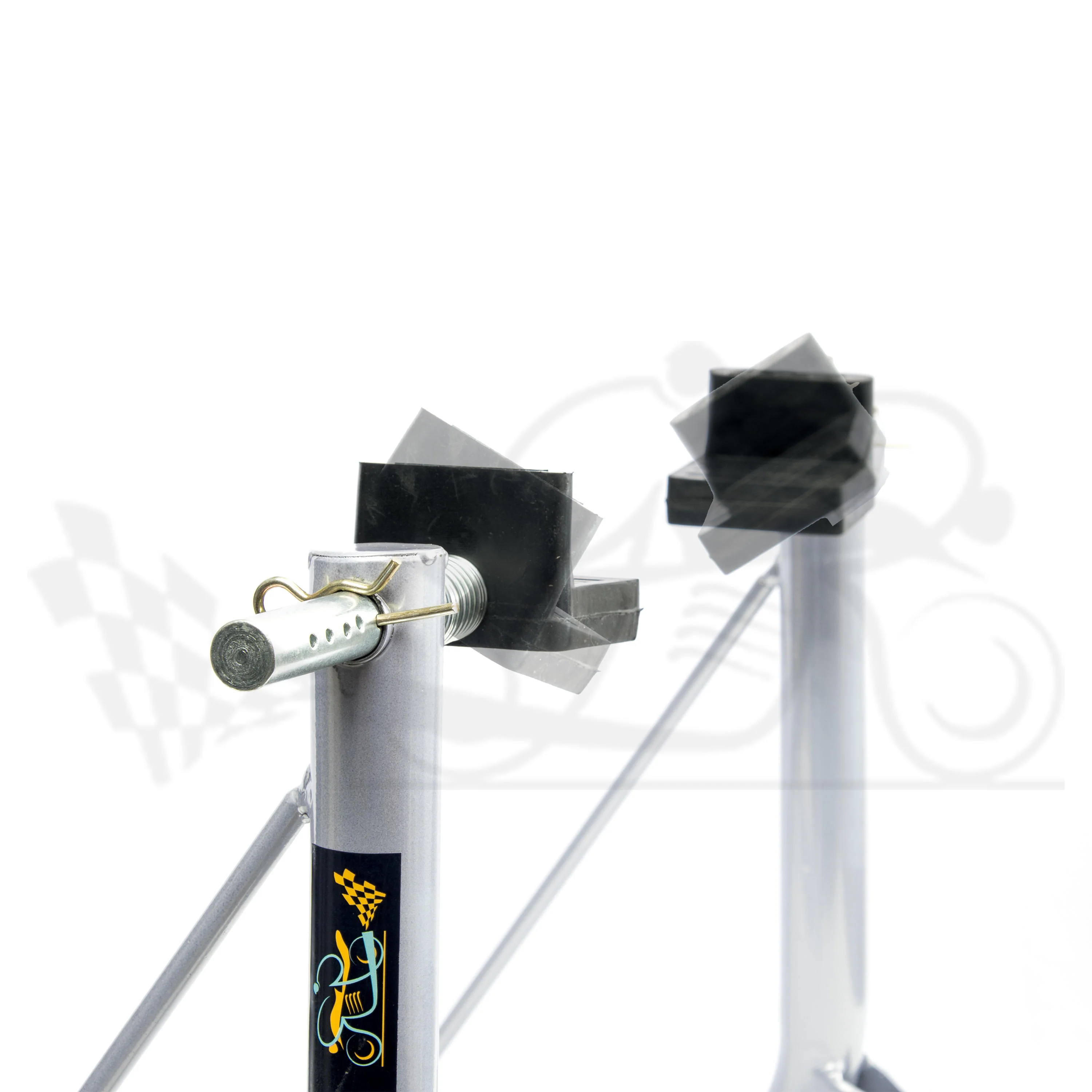 Non-Dismantlable Rear Paddock Stand With Skate Wheels (upto 350 kg) - Silver - Image 5
