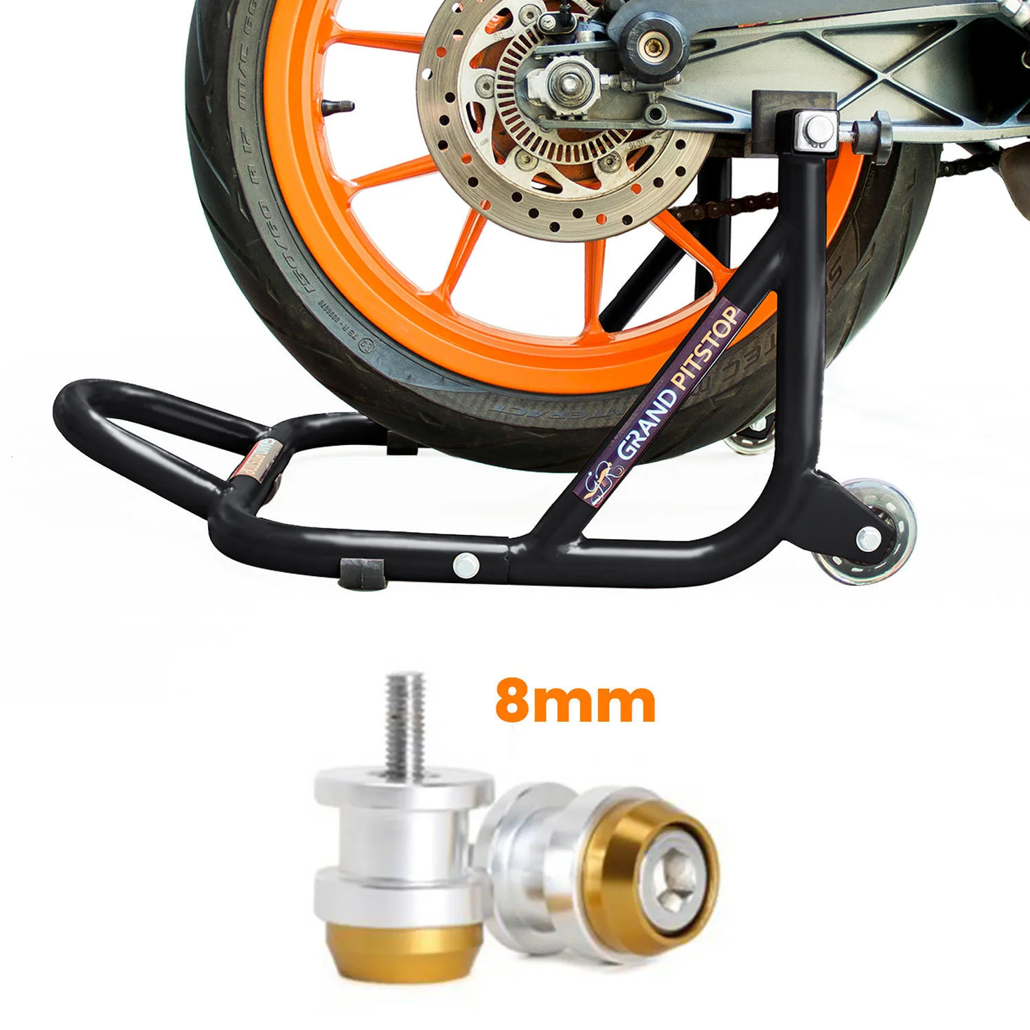 Dismantlable Rear Paddock Stand (Black) and 8 mm Bobbins