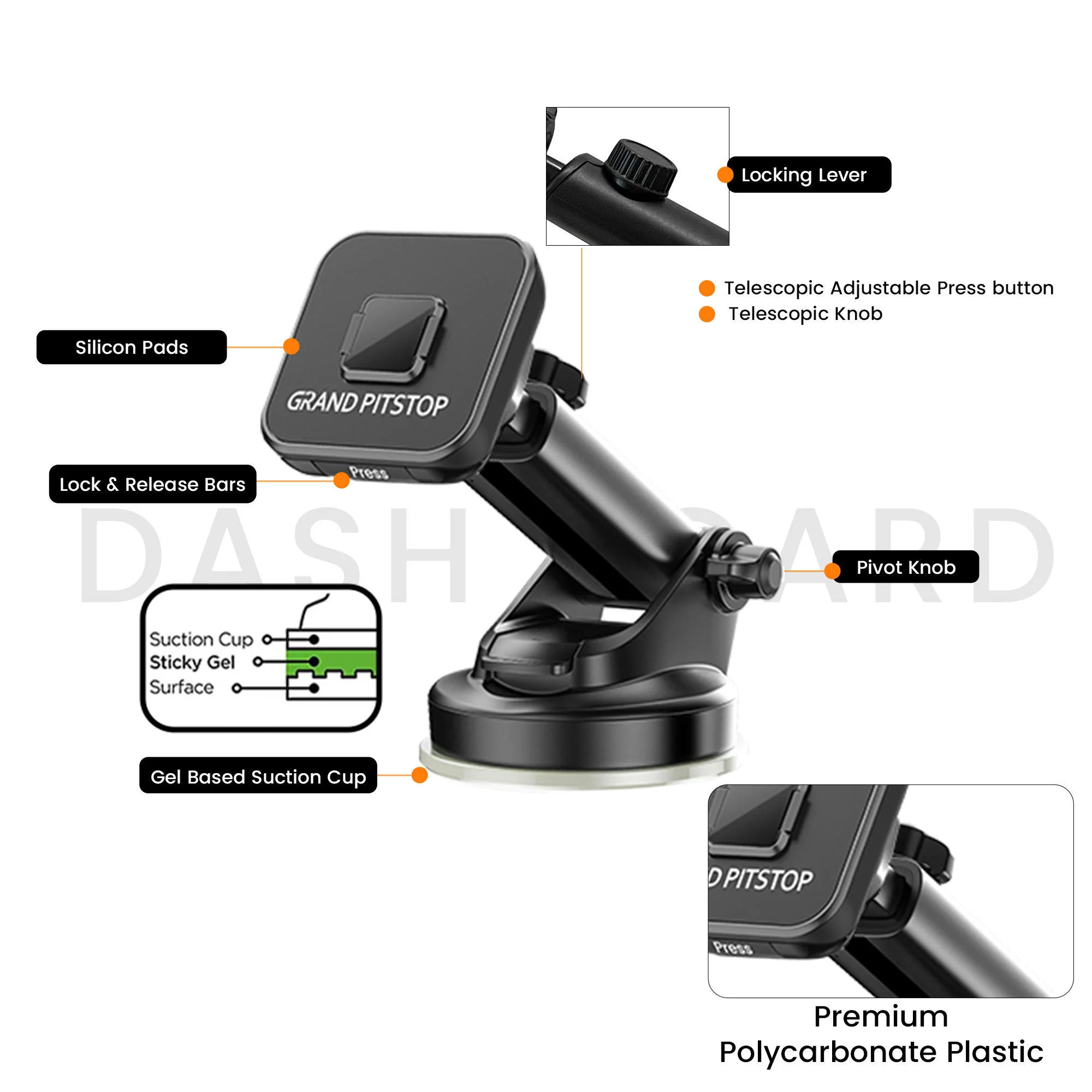 Quick Lock GEN-1 with in-built MAGNETIC LOCK Technology Car Dashboard Mobile Holder - Image 3