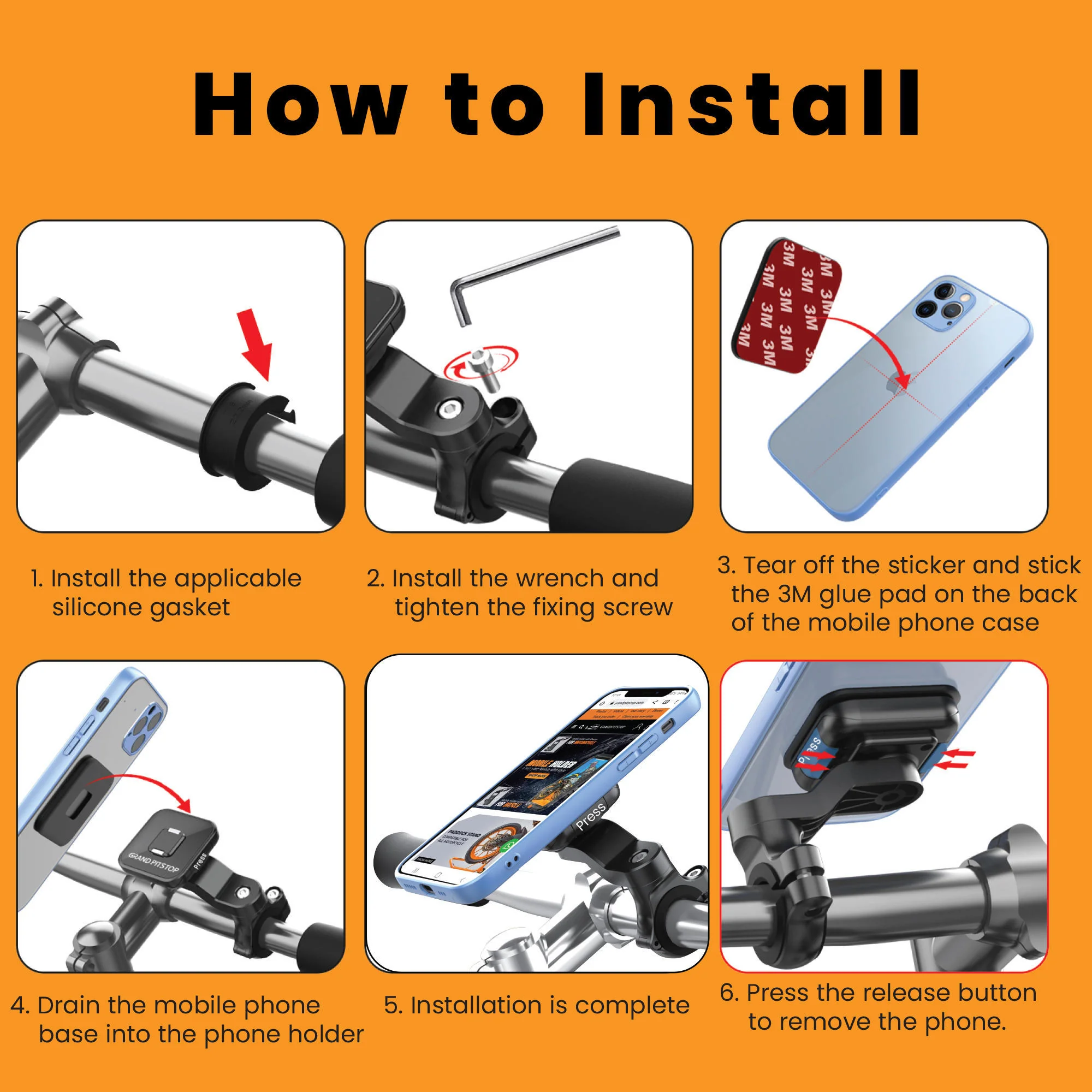 Quick Lock GEN-1 with in-built MAGNETIC LOCK Technology Mobile Holder For Bike Handlebar - Image 5
