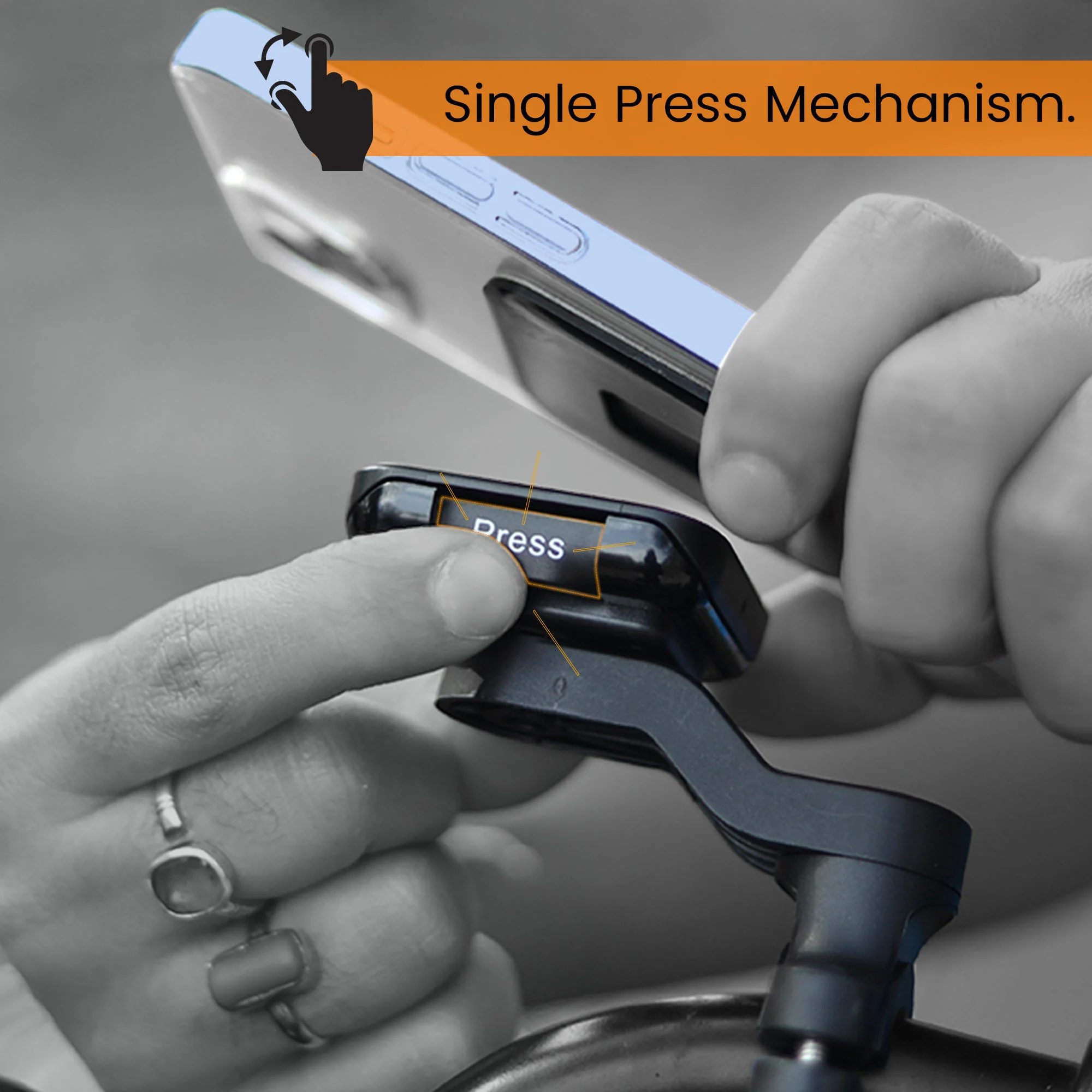 Quick Lock GEN-1 with in-built MAGNETIC LOCK Technology Mobile Holder For Bike Handlebar - Image 7