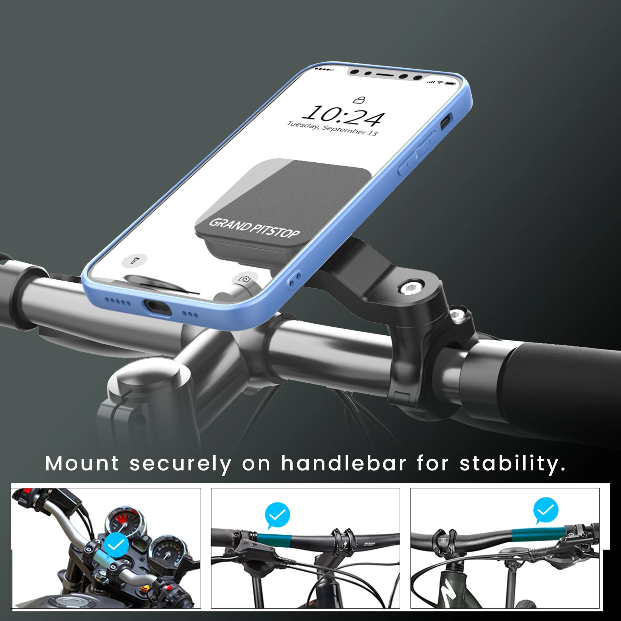 Quick Lock GEN-1 with in-built MAGNETIC LOCK Technology Mobile Holder For Bike Handlebar - Image 8