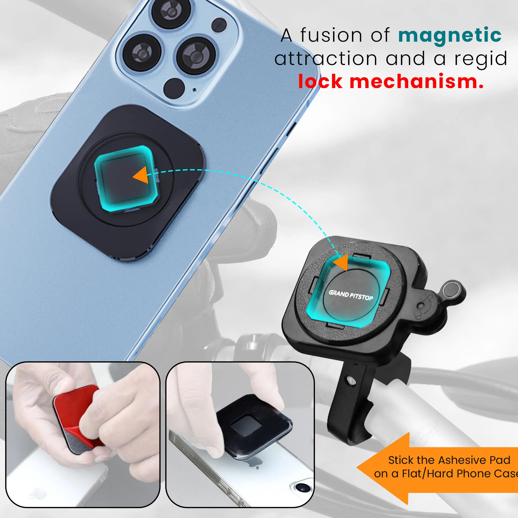 Quick Lock GEN-2 with in-built Ultra Mag-LOCK Technology Mobile Holder For Bike Handlebar - Image 4