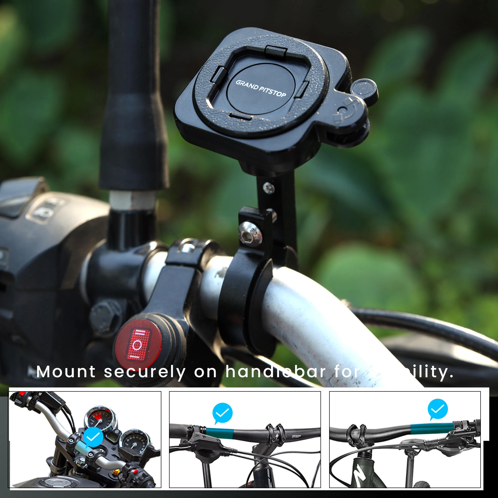 Quick Lock GEN-2 with in-built Ultra Mag-LOCK Technology Mobile Holder For Bike Handlebar - Image 6