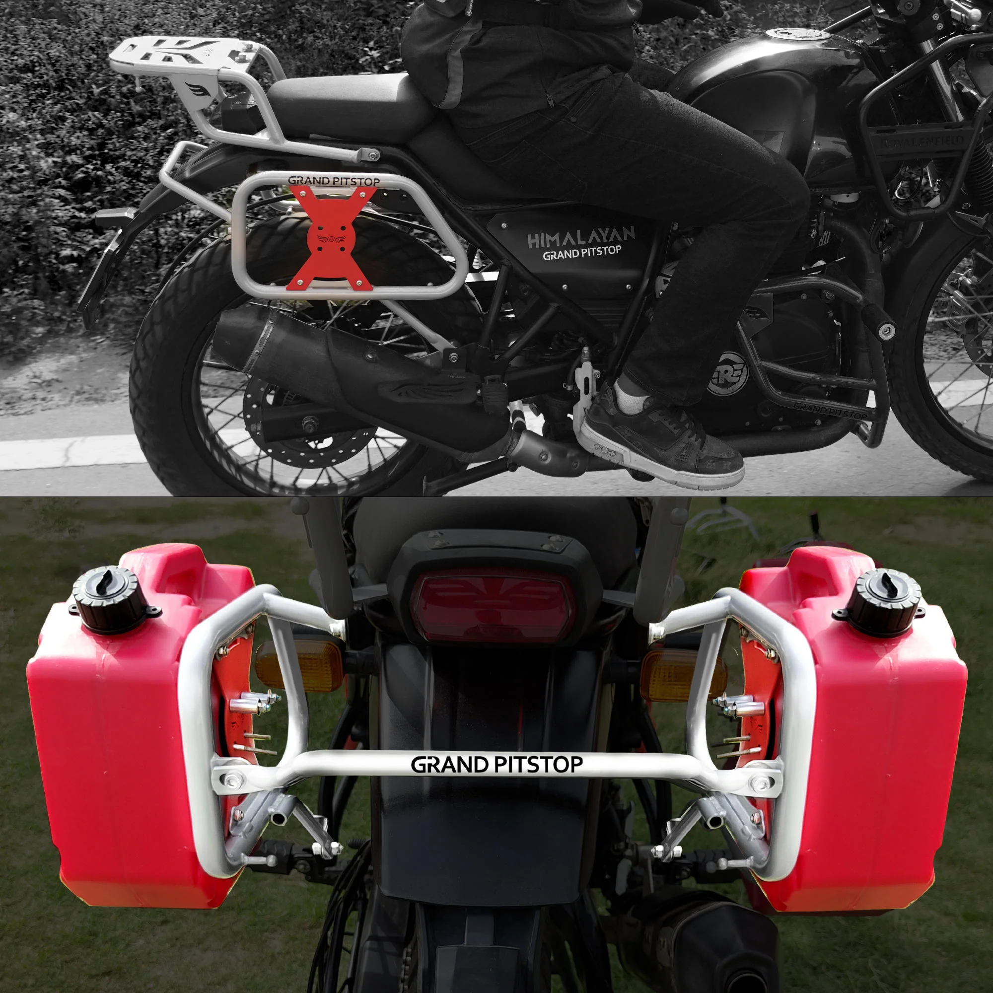 Saddle Stay for Royal Enfield Himalayan - Silver-Red - Image 5