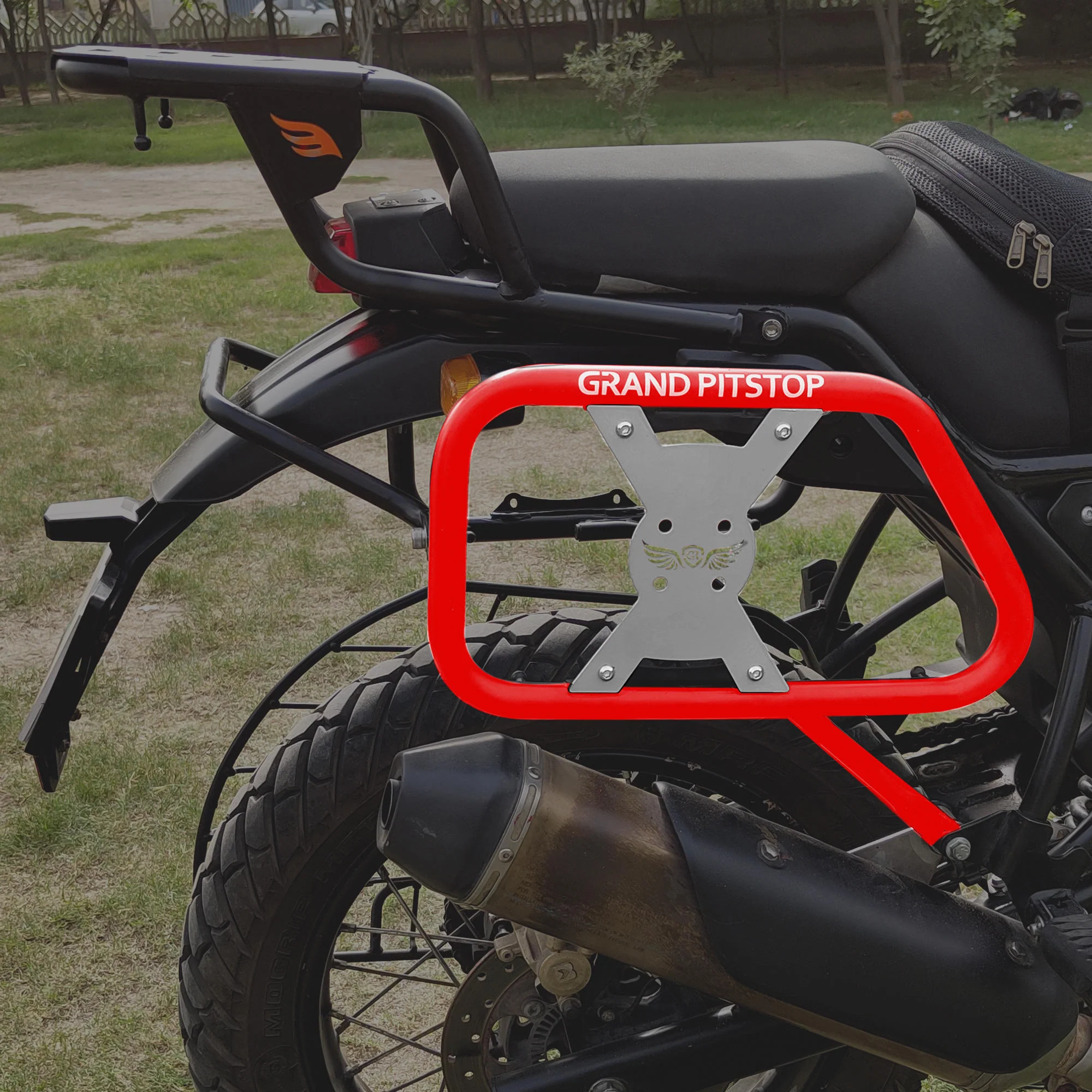 Saddle Stay for Royal Enfield Scram 411 - Red-Silver - Image 2