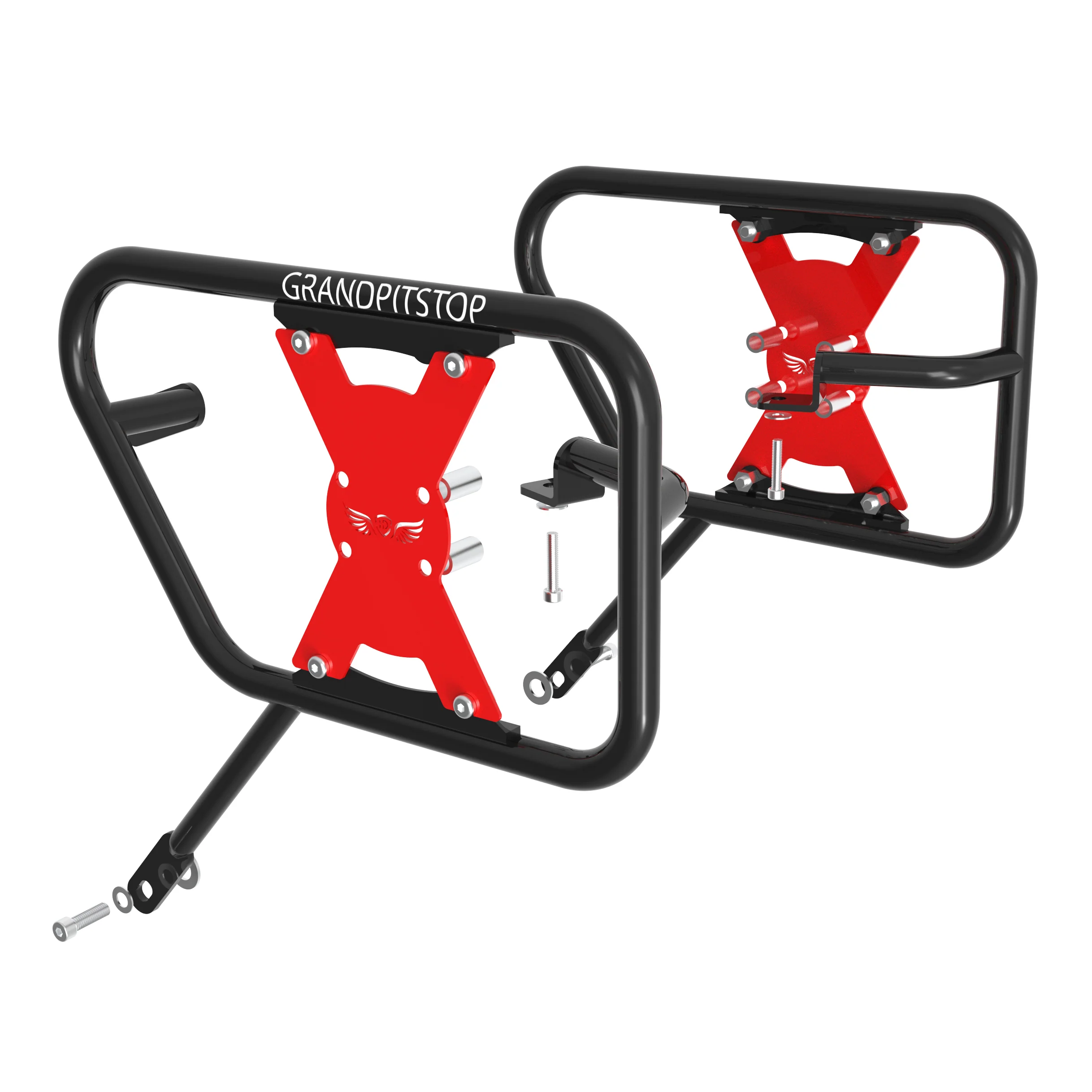 Saddle Stay (Pair) for Royal Enfield Continental GT - Black & Red - Image 3