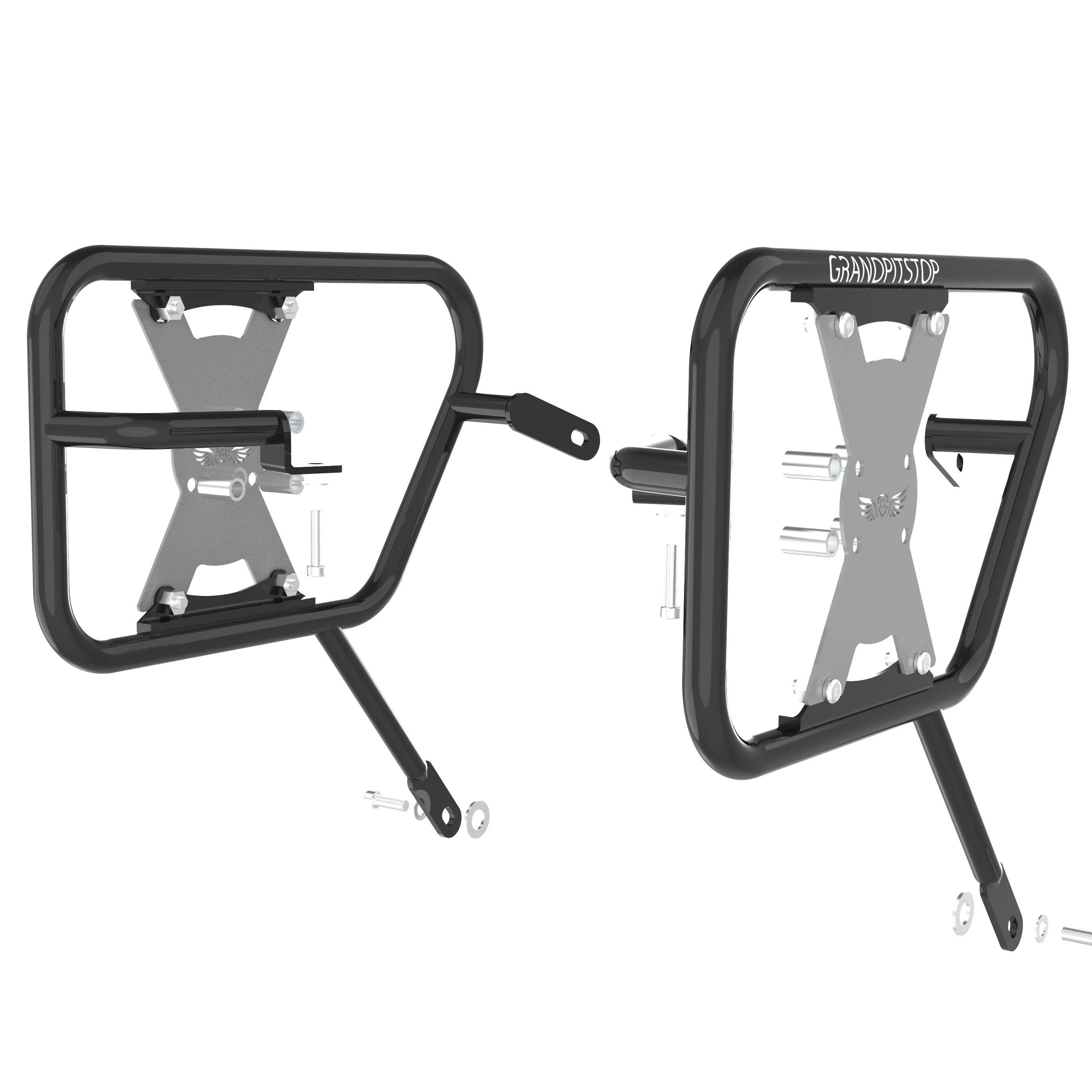 Saddle Stay (Pair) for Royal Enfield Continental GT - Black & Silver - Image 3