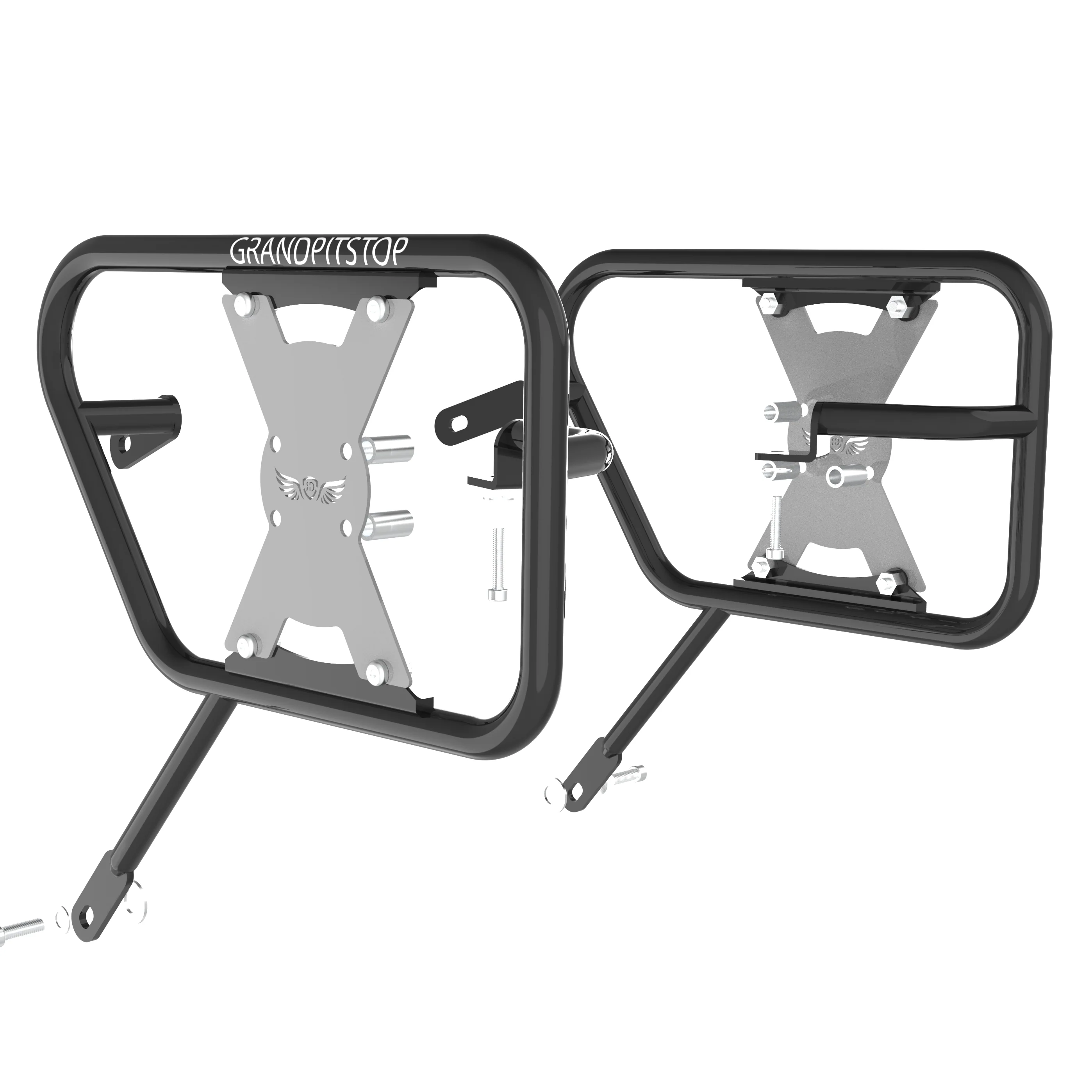 Saddle Stay (Pair) for Royal Enfield Continental GT - Black & Silver - Image 4