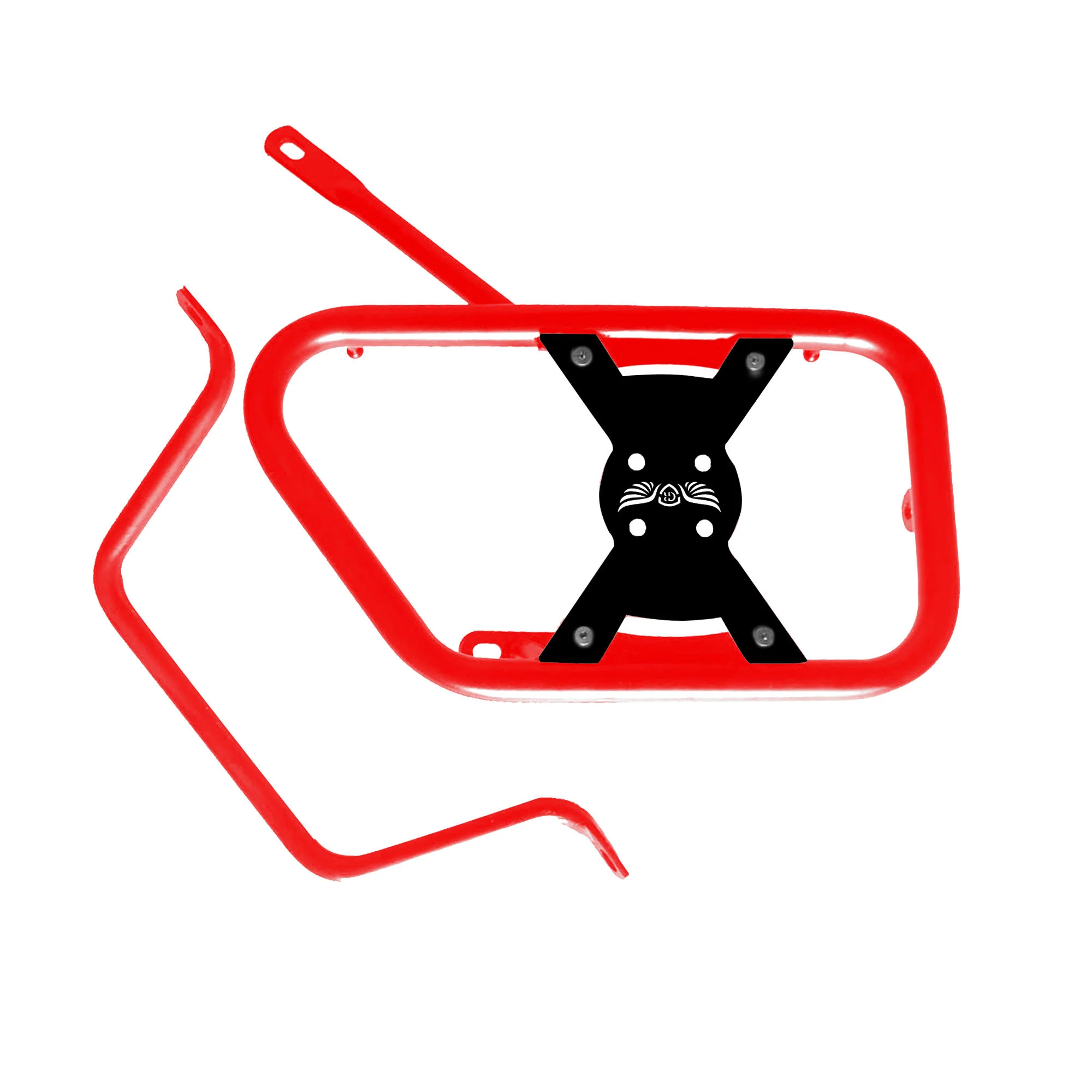 Saddle Stay (Pair) With Jerry Can Mounting for Royal Enfield Himalayan - Red & Black - Image 4