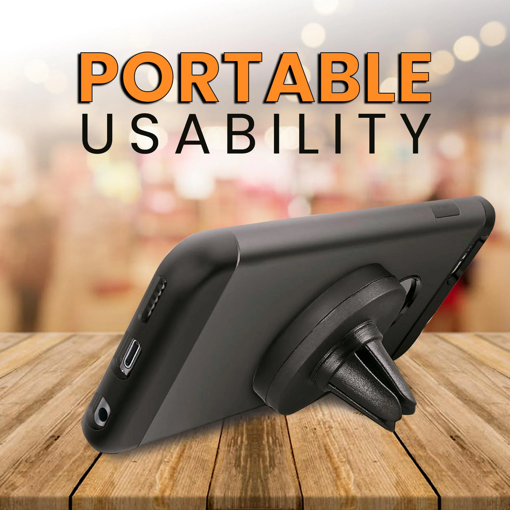 Universal Magnetic Air Vent Mount Car Mobile Holder - Black - Image 7