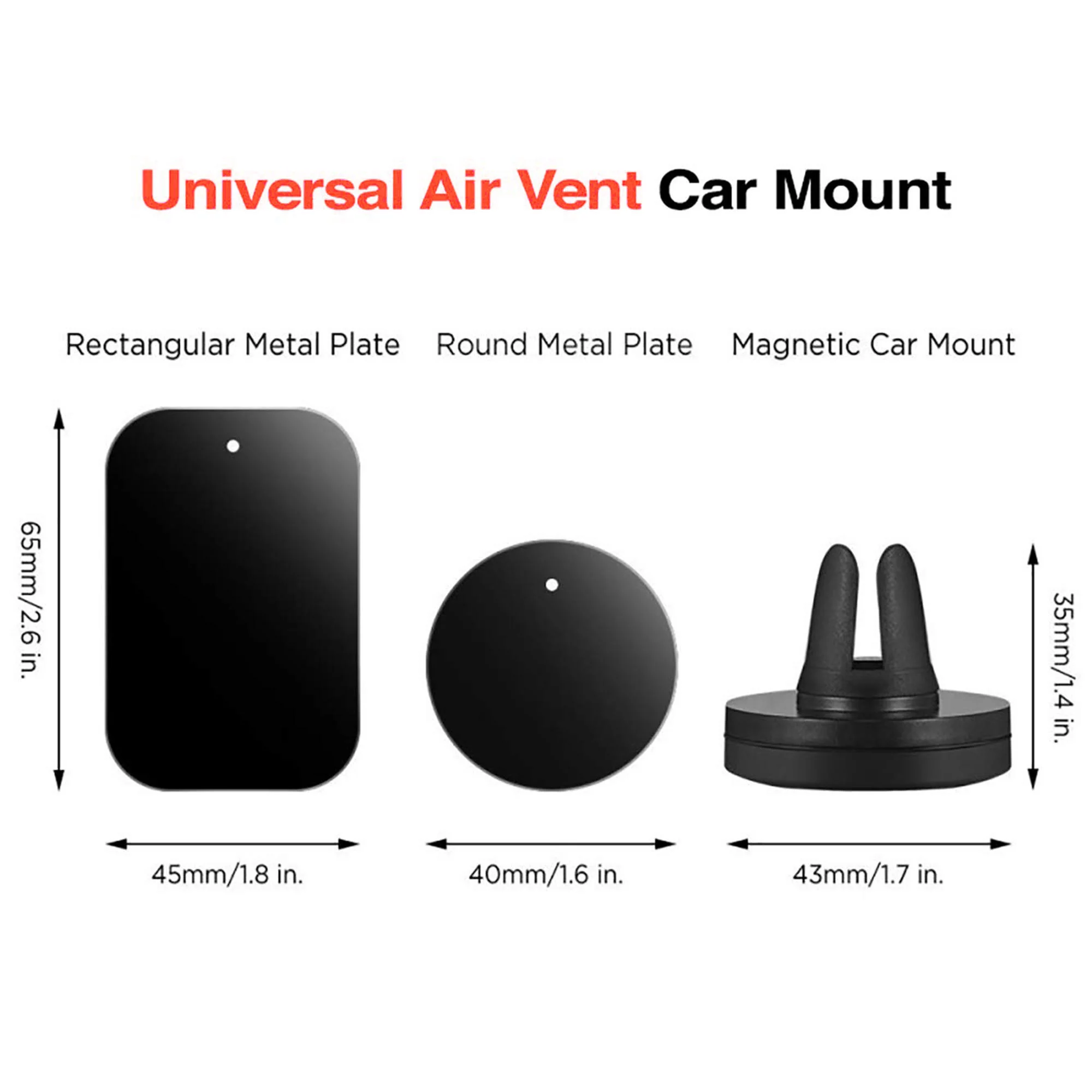 Universal Magnetic Air Vent Mount Car Mobile Holder - Black - Image 9