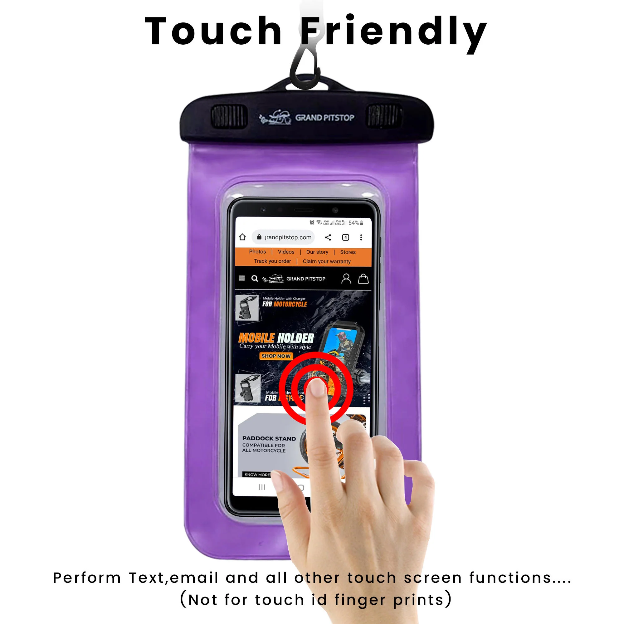 Universal Waterproof Mobile Pouch for phones up to 7.0 inches - Purple - Image 3