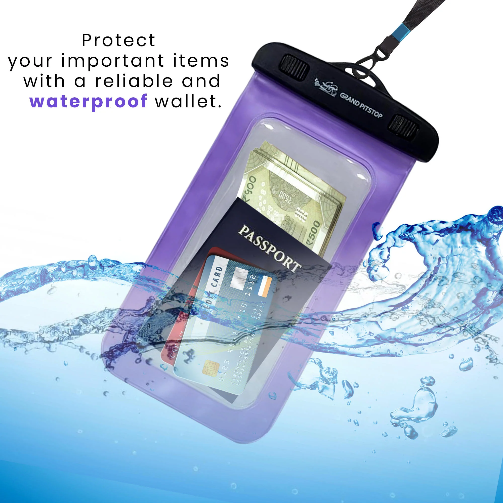 Universal Waterproof Mobile Pouch for phones up to 7.0 inches - Purple - Image 4