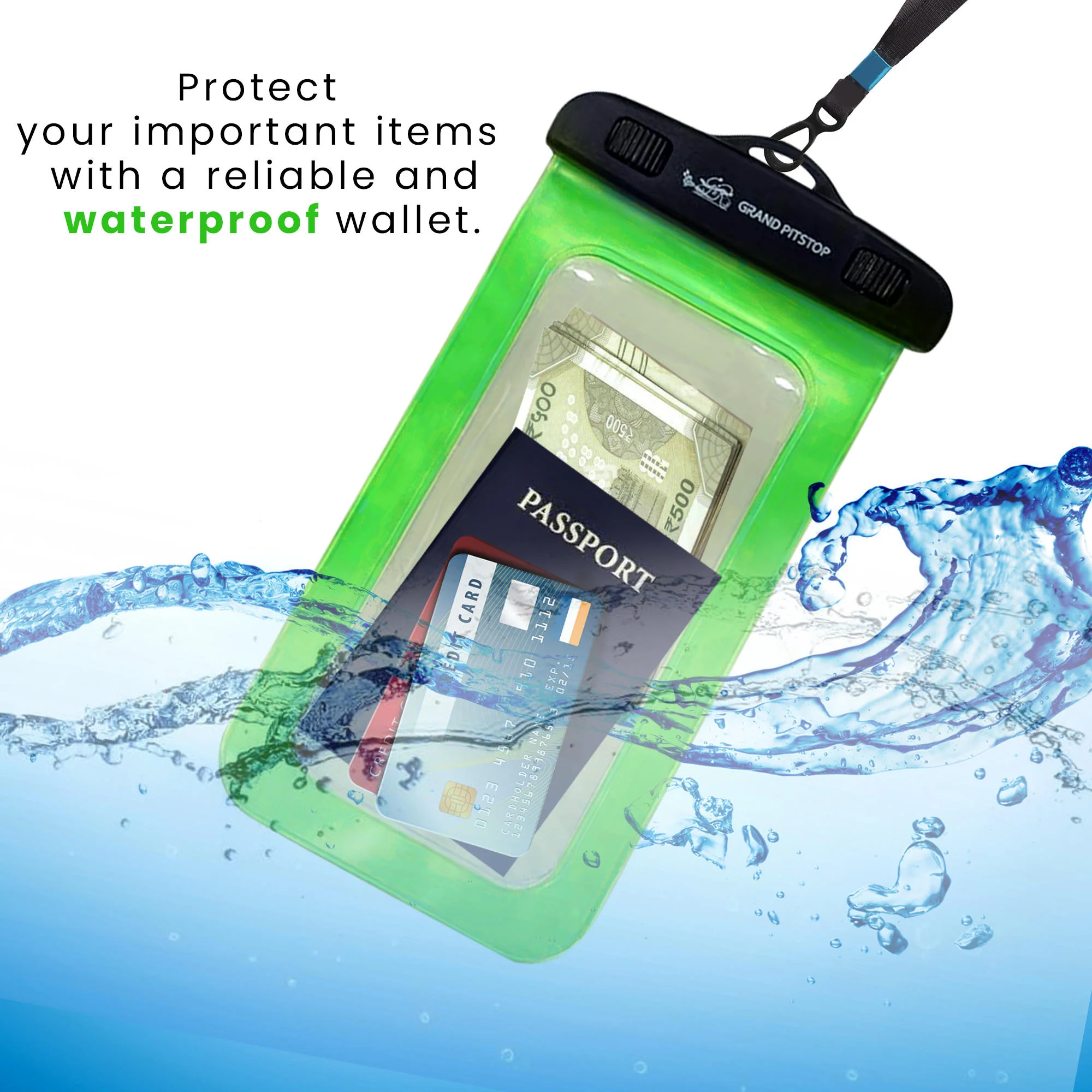 Universal Waterproof Mobile Pouch (Pack of 2) for phones up to 7.0 inches - Green - Image 4