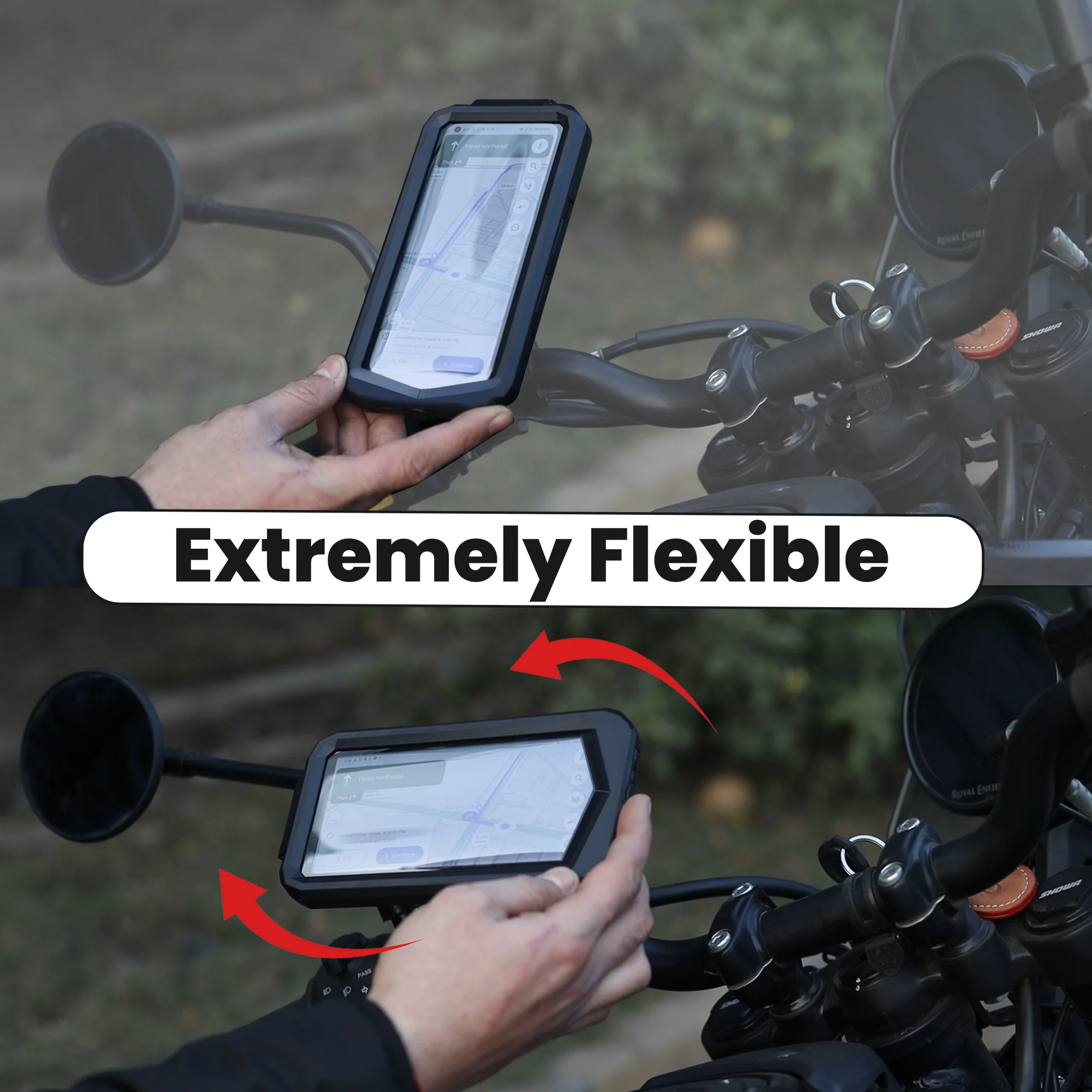 Waterproof Mobile Holder for Bike Handlebar - Black - Image 5
