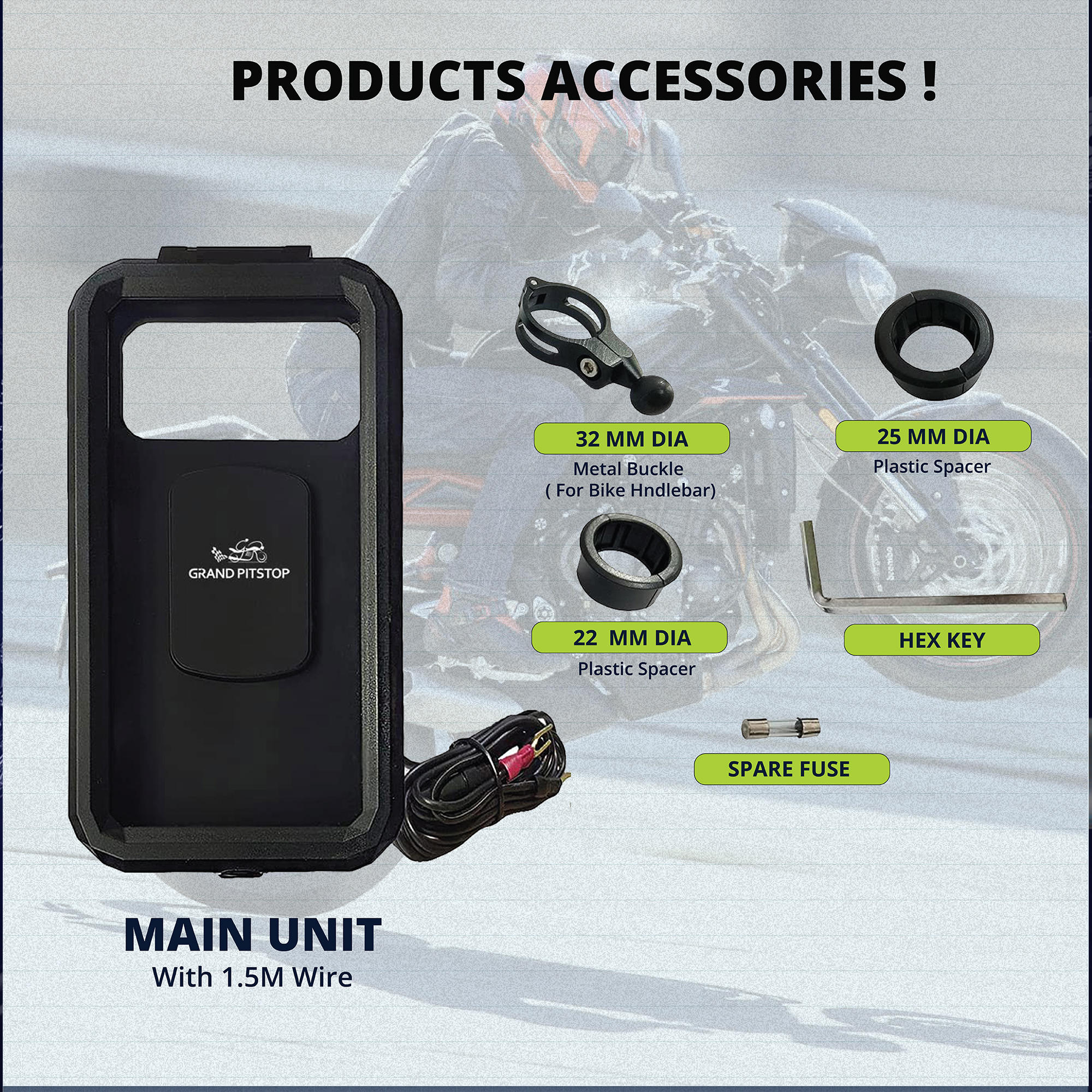 Waterproof Mobile Holder for Bike Handlebar with 15 W Wireless Charger - Black - Image 5