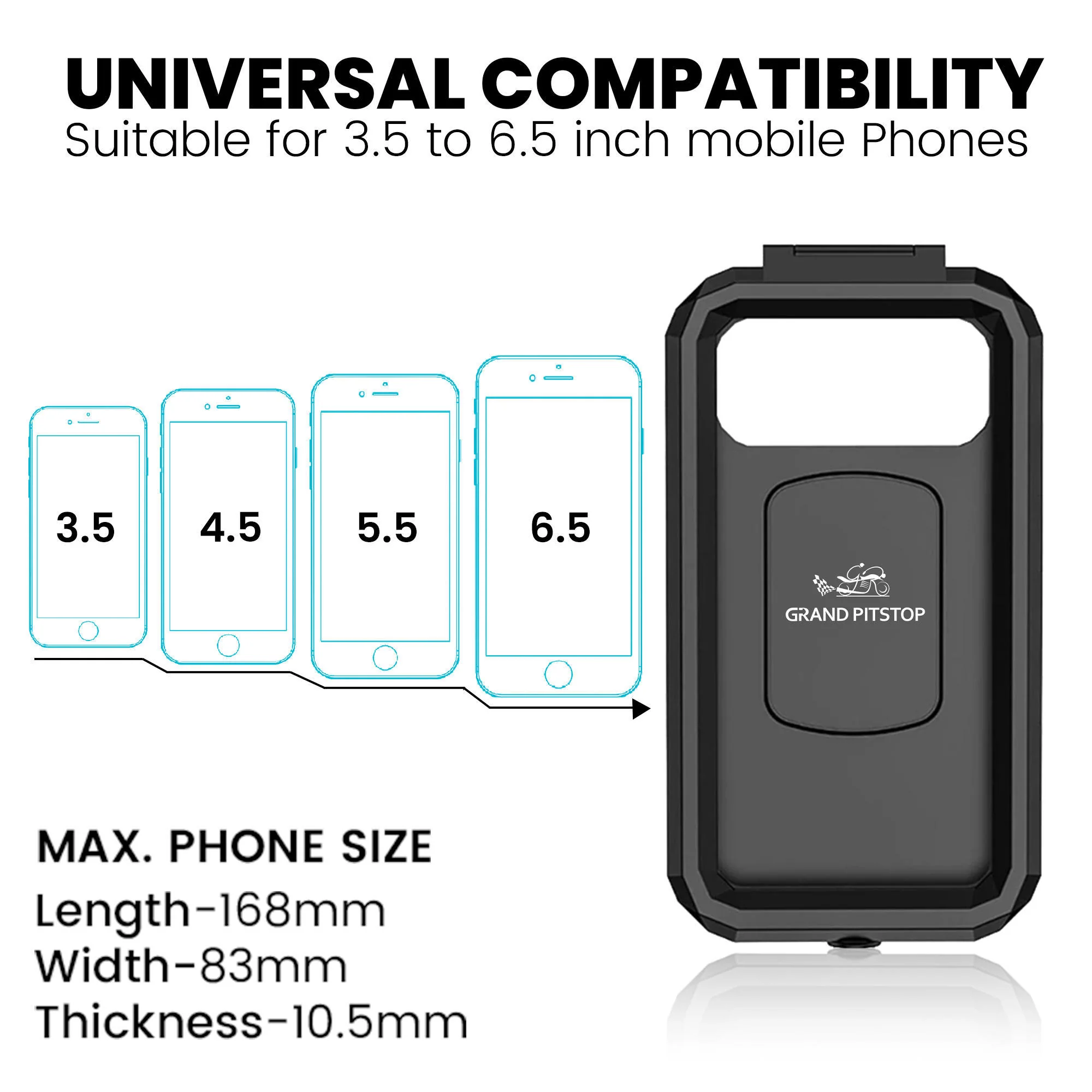 Waterproof Mobile Holder with Vibration Dampener Handlebar Mount - Black - Image 5