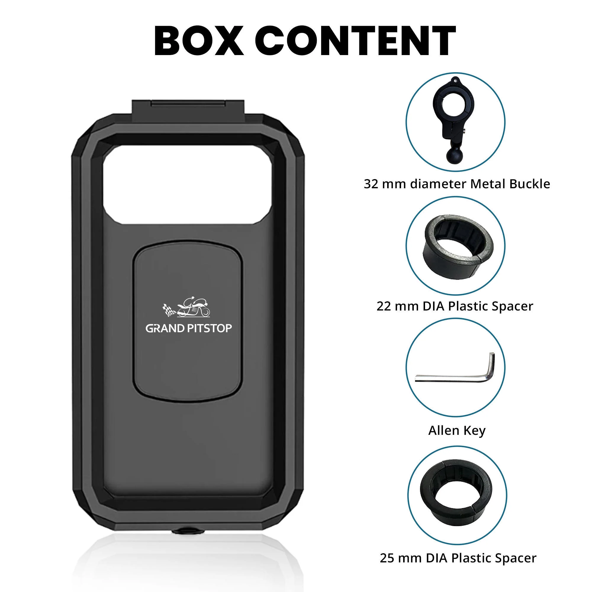 Waterproof Mobile Holder with Vibration Dampener Handlebar Mount - Black - Image 8